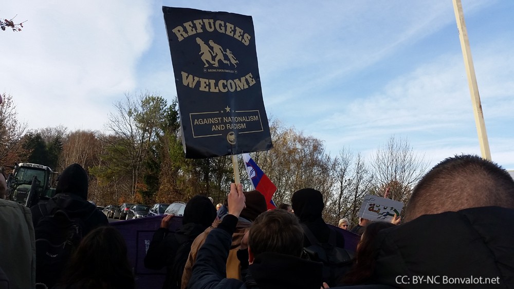 Refugees welcome in Spielfeld. Bild: Michael Bonvalot